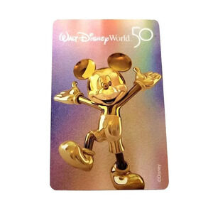 Disney World 50th Anniversary Mickey Mouse Gate Ticket Collectible Used Rare